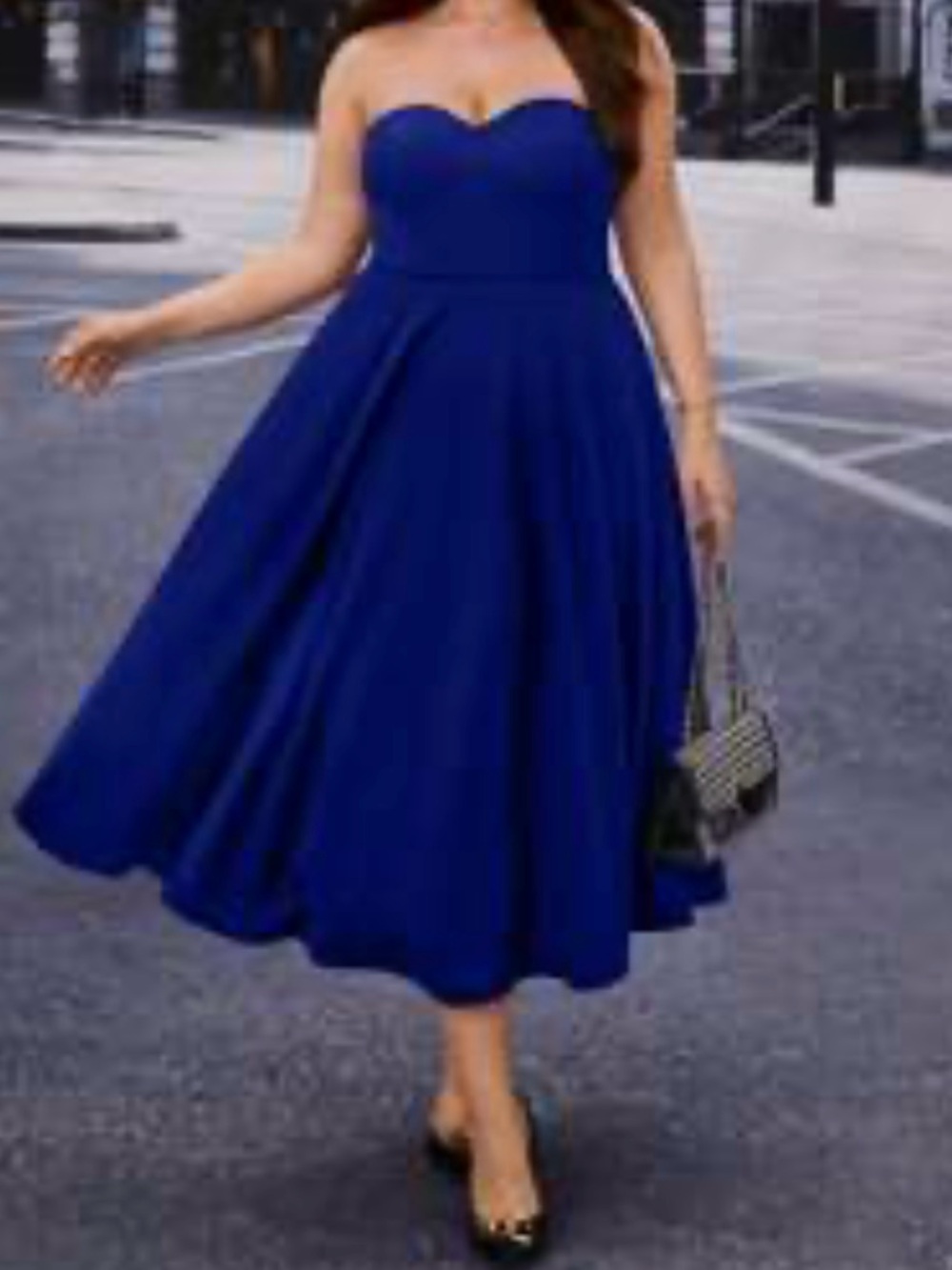 Stunning royal blue strapless SHEIN dress 4X